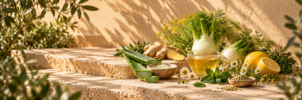 Tisana e ingredienti naturali per intestino e digestione