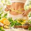 Benessere metabolico con tisana, agrumi e misurazione del girovita